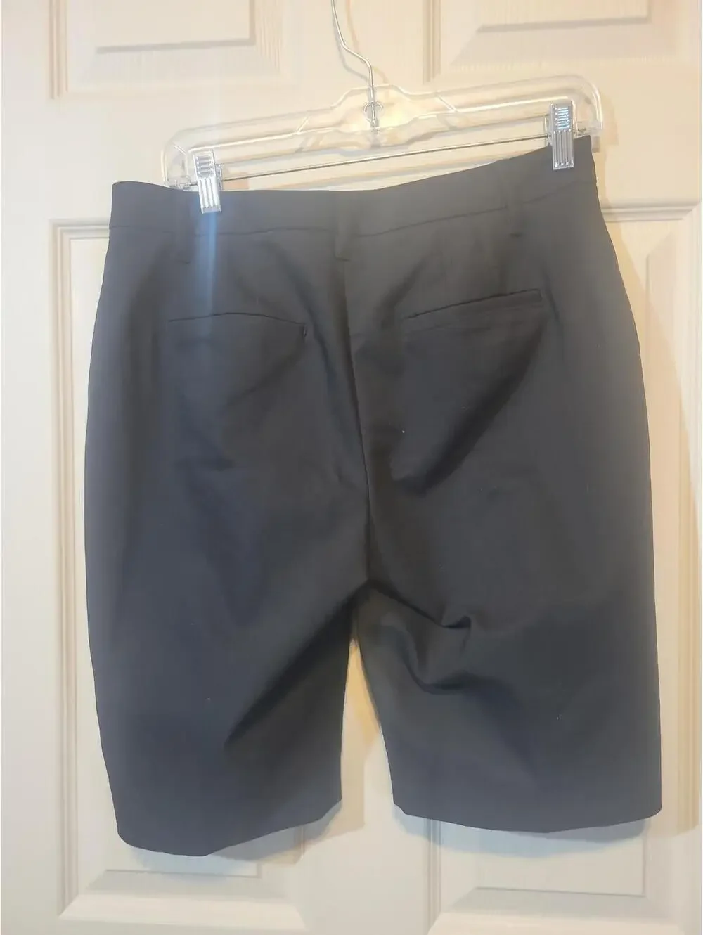Black Knee-Length Dress Shorts with Back Pockets